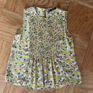 Floral Yellow Sleeveless Top